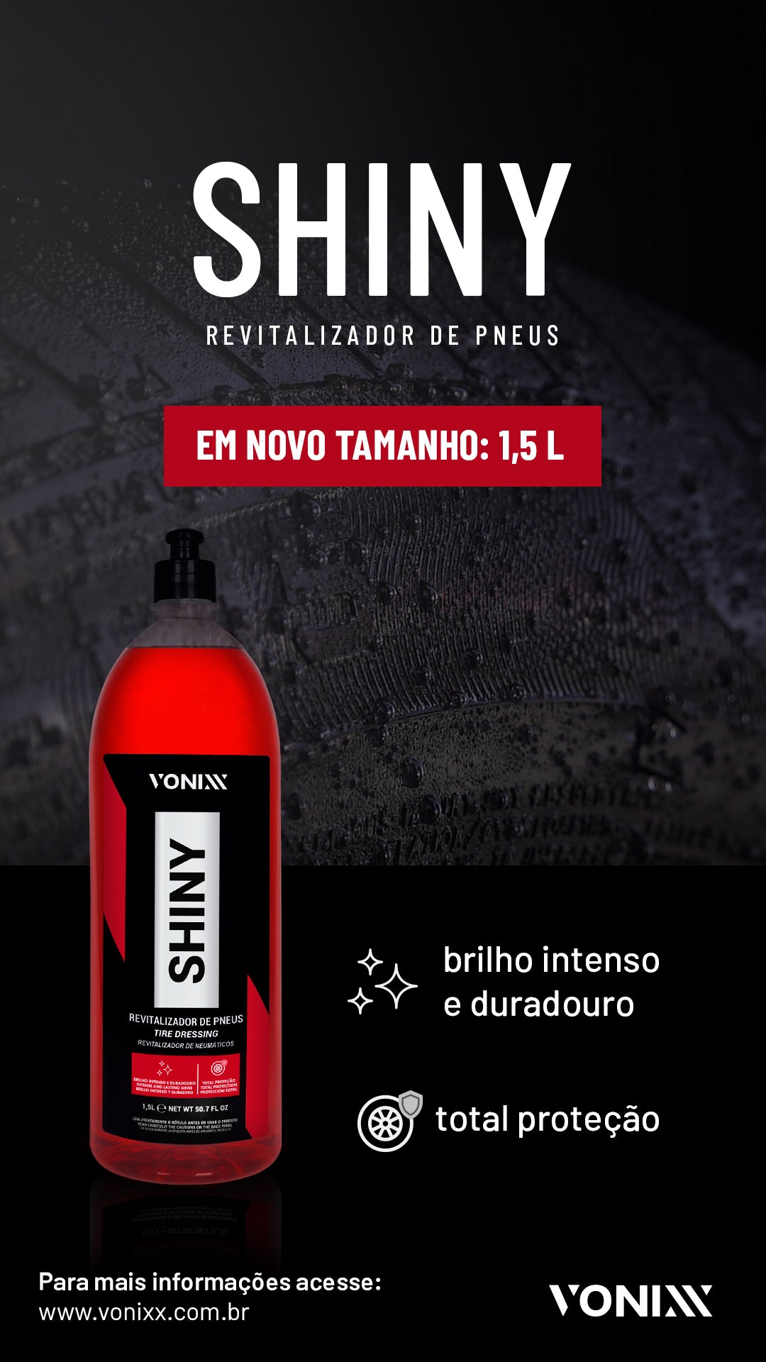 Shiny revitaliza dor de pneus 1.5L